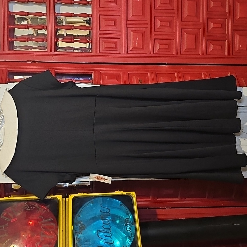 NWT Steady Womens B&W Goth Vintage 50's Style Black Widow Spider Dress 4X - Picture 3 of 6
